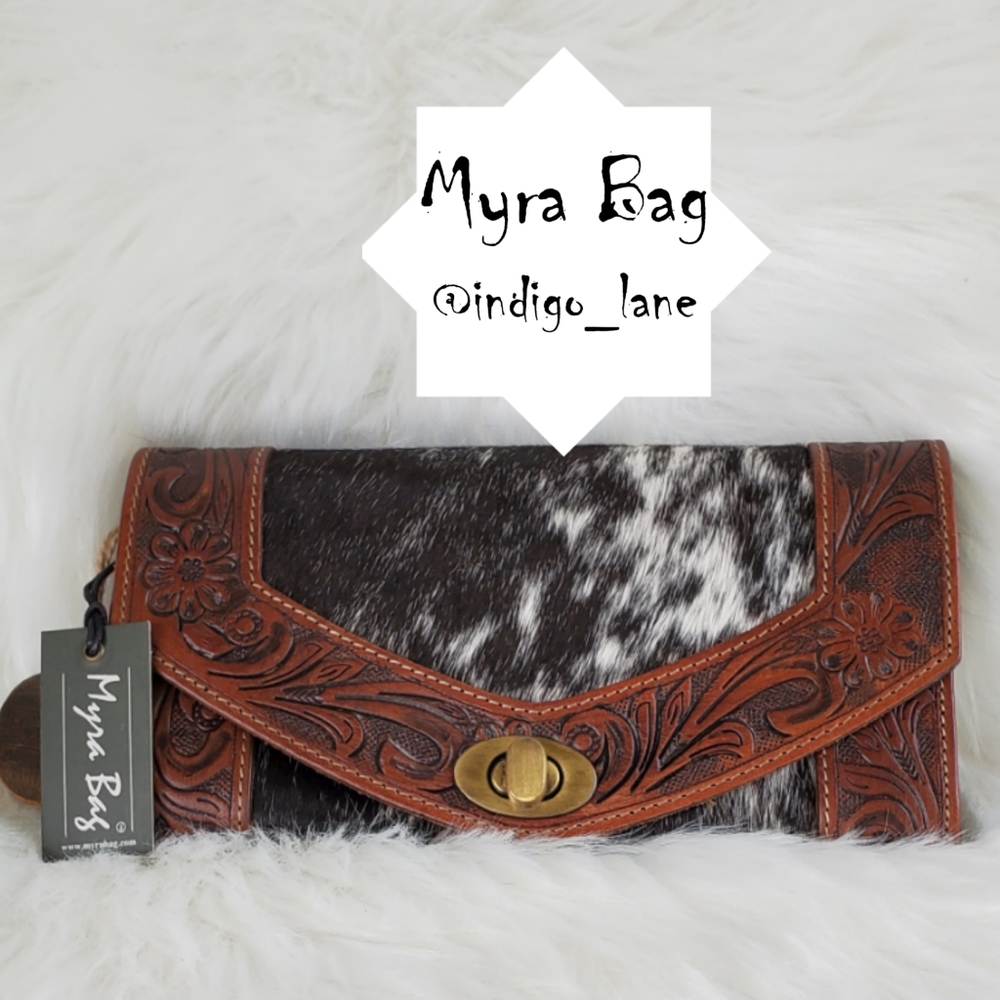 💙TODAY ONLY💙 Myra "Advent" Leather & Hair-on RFID Wallet